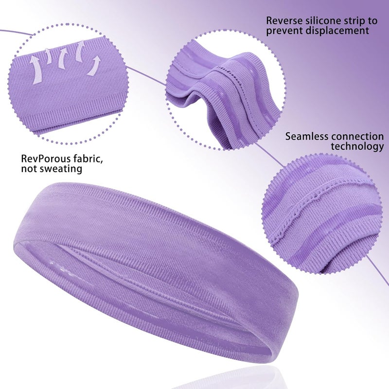 ONEYE Workout Headbands Non Slip Headband Sport Headbands Sweatbands Elastic Sport Hair Bands for Sports Travel Indoor Fitness Gym - Image 3